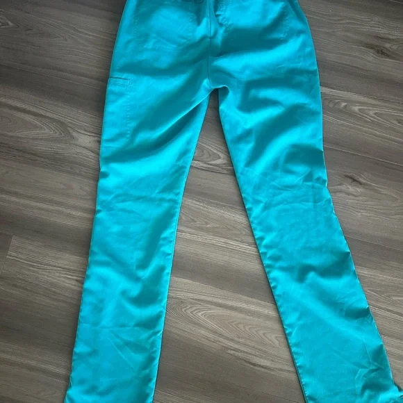 Greys Anatomy Teal Drawstring Scrub Pants XXS TALL - Picture 2 of 4